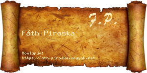 Fáth Piroska névjegykártya